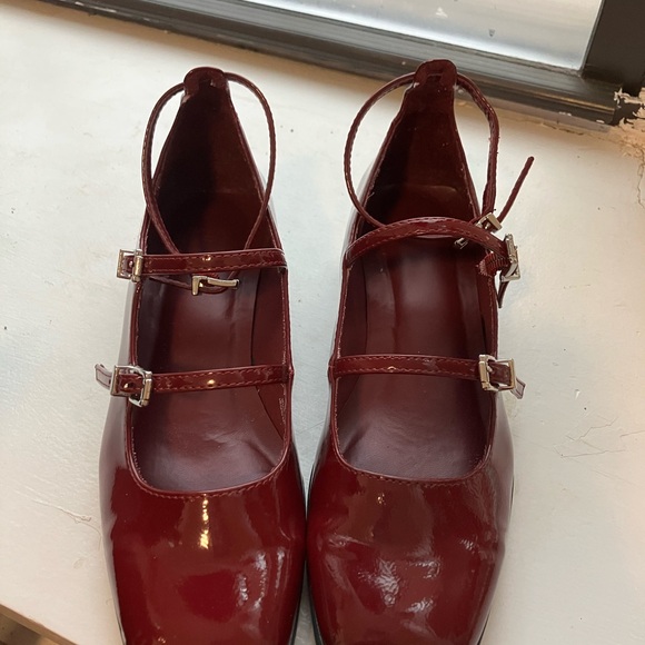 Bershka Shiny Red Mary Jane Shoes - Picture 3 of 5